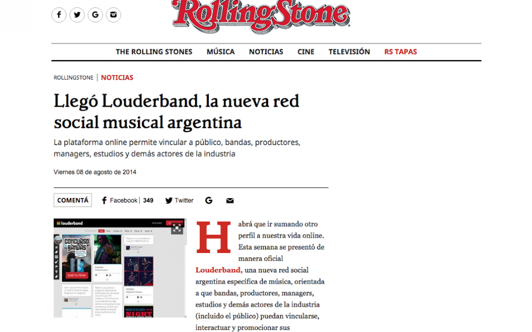 Rolling Stone /// Lanzamiento Louderband